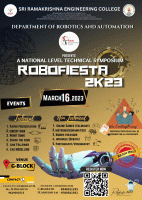 ROBOFIESTA 2K23 National Level Technical Symposium Poster